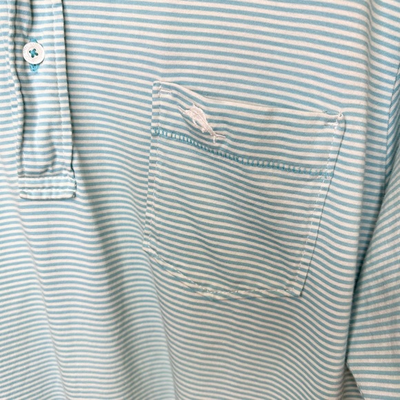Tommy Bahama Relax Shirt Men Collared 1/4 Button Short Sleeve Striped Blue Large - Picture 5 of 14